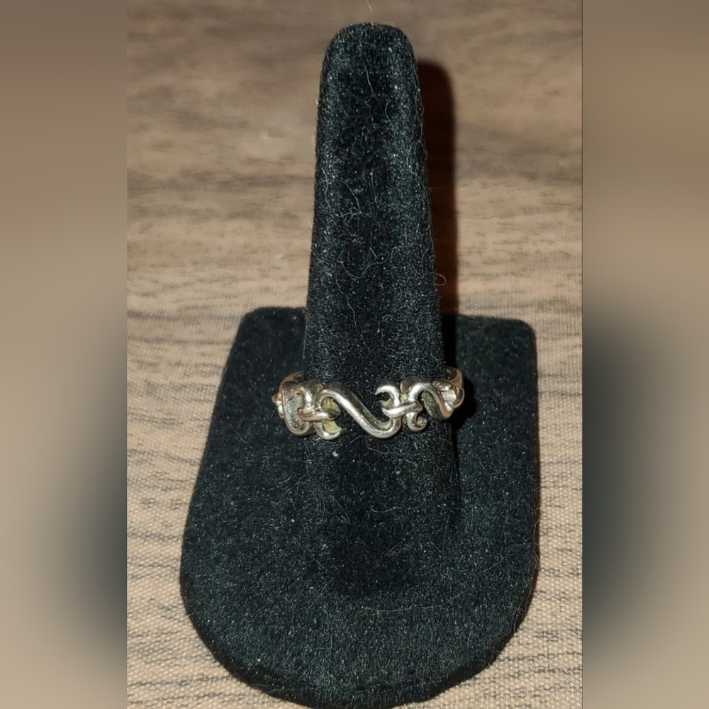 Jane Seymour JWBR Sterling Silver Open Heart Band Ring Signed
